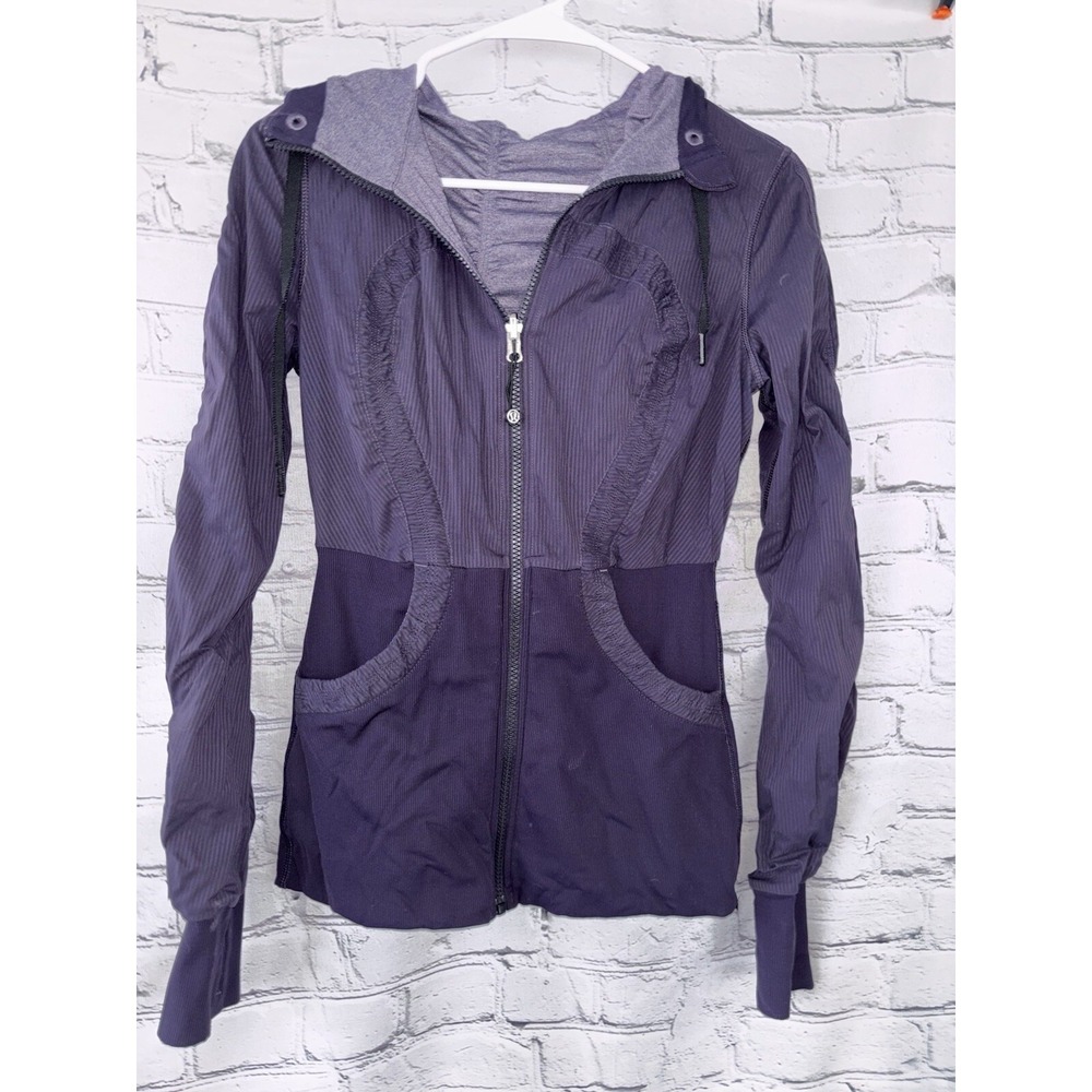 Lululemon Women's Reversible Dance Studio Track Hoodie Full Zip Purple Size 6